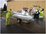 Washing a Rib Before it goes into the Warehouse for Winter Storage