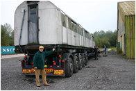 A London underground carriage about to be unloaded at Westfields